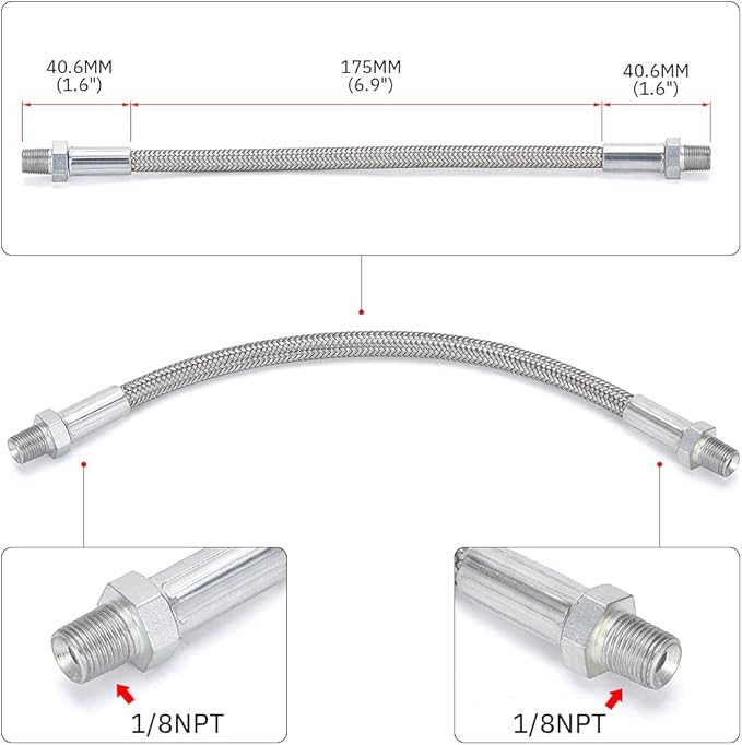 LS steam port kit (6 piece with braided line)
