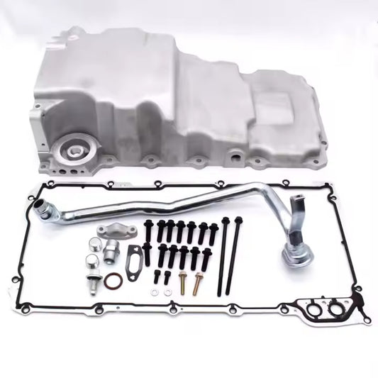 LS rear sump swap oil pan kit with pickup and gasket with turbo oil drain provisions (302-3)